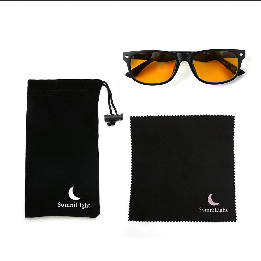Amber Sleep Glasses - Wayfarer Style