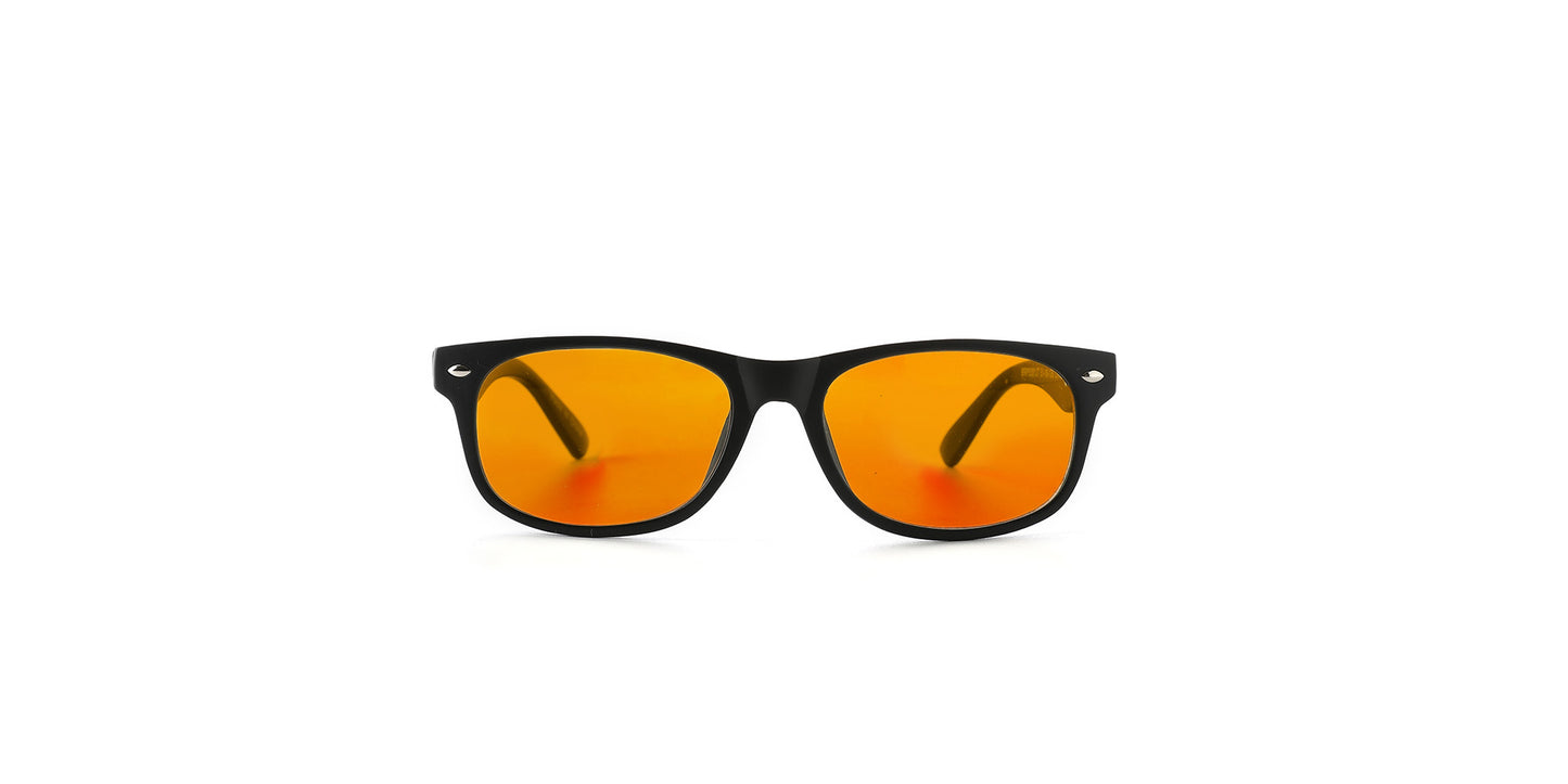 Amber Sleep Glasses - Wayfarer Style