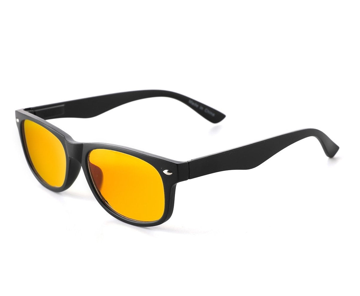 Amber Sleep Glasses - Wayfarer Style